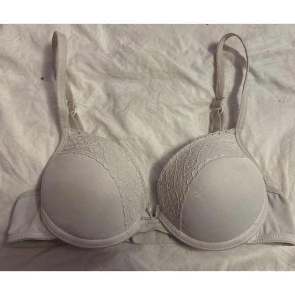 Fruit of the Loom White Lace Detail Padded Push-up Bra, Size 34A - Picture 1 of 4